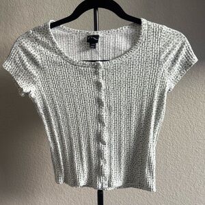 Girl’s Floral Print White Top